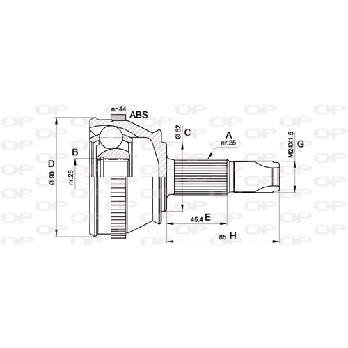 Sada kĺbov hnacieho hriadeľa OPEN PARTS CVJ5212.10