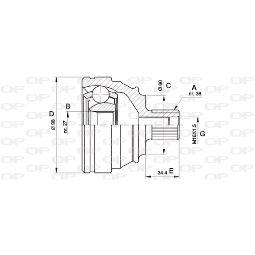 Sada kĺbov hnacieho hriadeľa OPEN PARTS CVJ5228.10