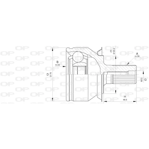 Sada kĺbov hnacieho hriadeľa OPEN PARTS CVJ5630.10