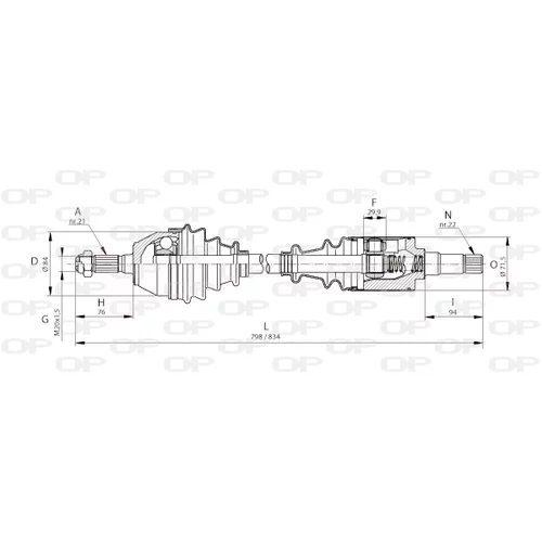 Hnací hriadeľ OPEN PARTS DRS6085.00