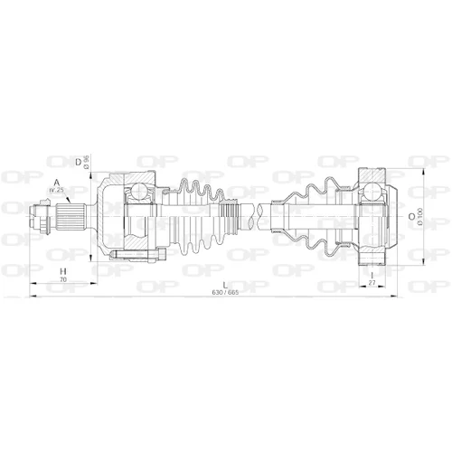 Hnací hriadeľ OPEN PARTS DRS6187.00