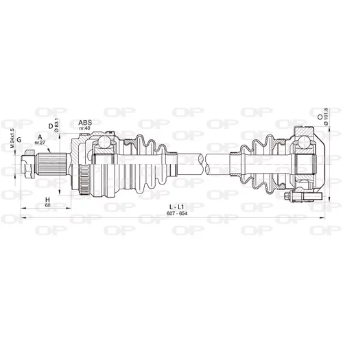 Hnací hriadeľ OPEN PARTS DRS6356.00