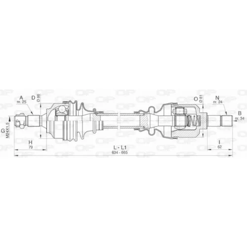 Hnací hriadeľ OPEN PARTS DRS6435.00