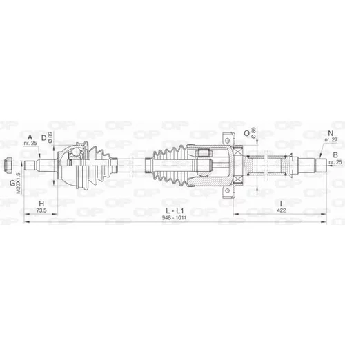 Hnací hriadeľ OPEN PARTS DRS6441.00