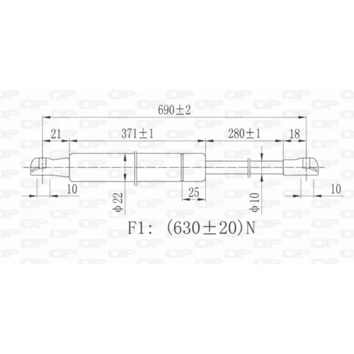 Pneumatická pružina, Batožinový/nákladný priestor OPEN PARTS GSR6050.00 - obr. 1