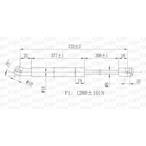 Plynová vzpera, kapota motora OPEN PARTS GSR6138.00