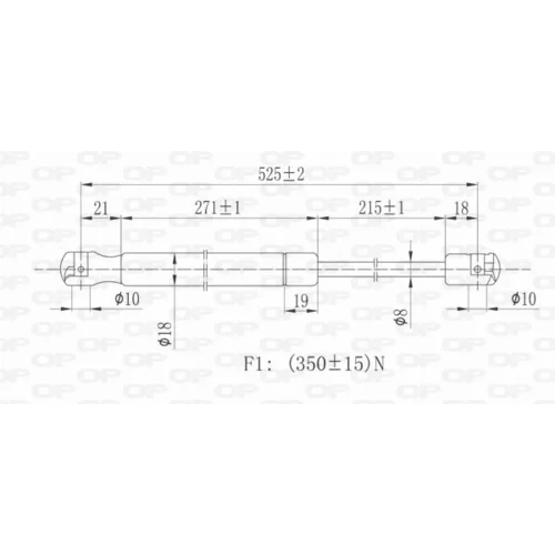 Pneumatická pružina, Batožinový/nákladný priestor OPEN PARTS GSR6242.00 - obr. 1