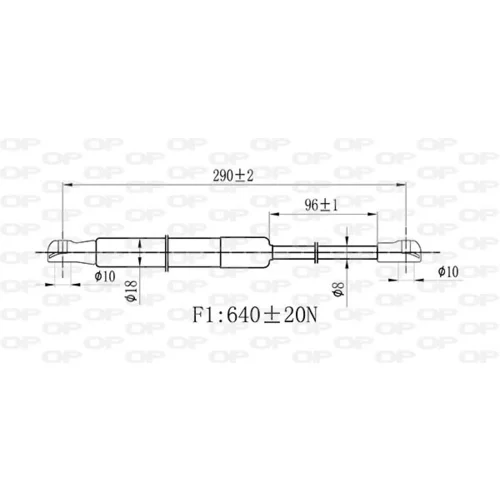 Plynová vzpera, kapota motora OPEN PARTS GSR6450.00