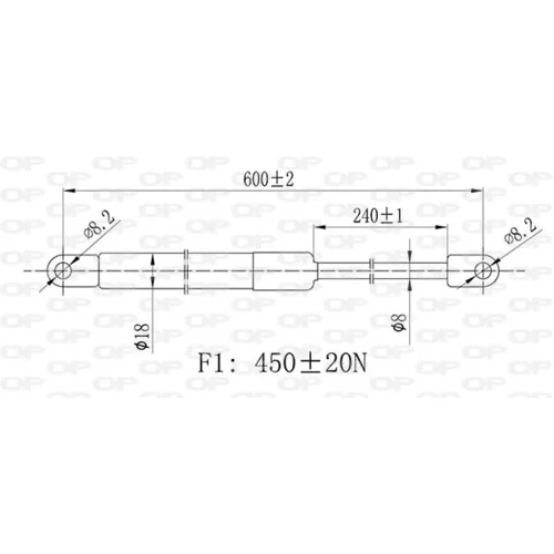 Pneumatická pružina, Batožinový/nákladný priestor OPEN PARTS GSR6486.00 - obr. 1