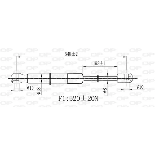 Pneumatická pružina, Batožinový/nákladný priestor OPEN PARTS GSR6492.00 - obr. 1