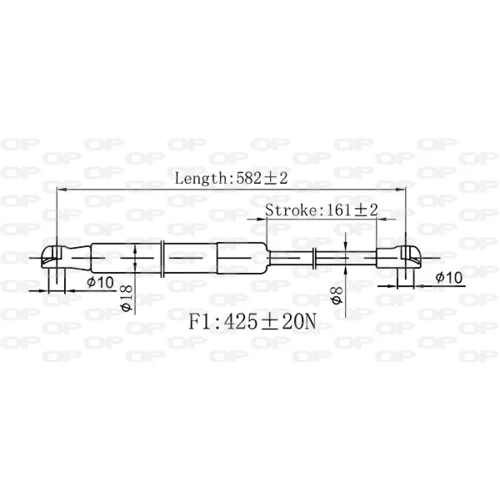 Pneumatická pružina, Batožinový/nákladný priestor OPEN PARTS GSR6547.00 - obr. 1