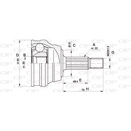 Sada kĺbov hnacieho hriadeľa OPEN PARTS CVJ5008.10