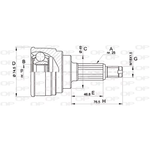 Sada kĺbov hnacieho hriadeľa OPEN PARTS CVJ5352.10