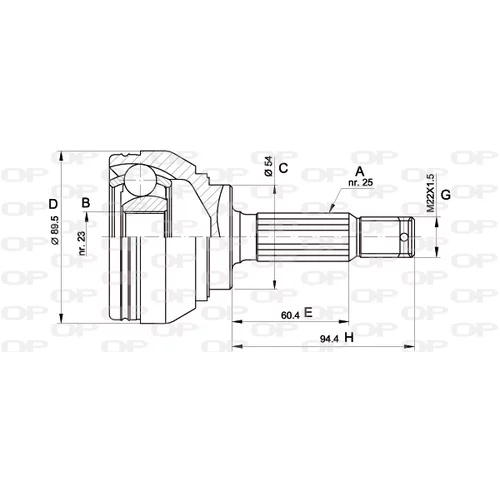 Sada kĺbov hnacieho hriadeľa OPEN PARTS CVJ5391.10