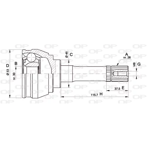 Sada kĺbov hnacieho hriadeľa OPEN PARTS CVJ5569.10