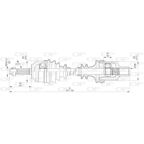 Hnací hriadeľ OPEN PARTS DRS6302.00