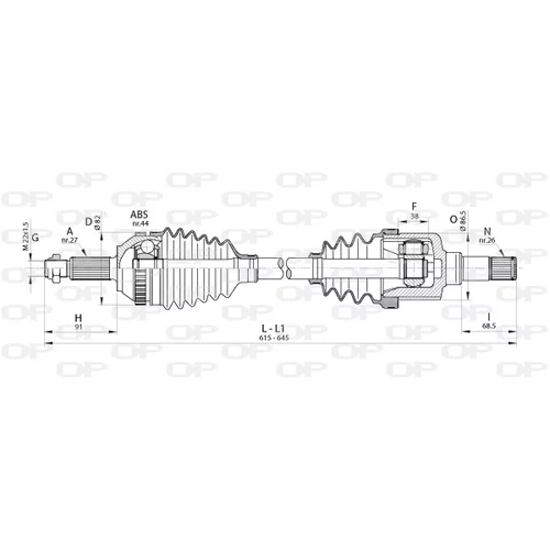 Hnací hriadeľ OPEN PARTS DRS6323.00