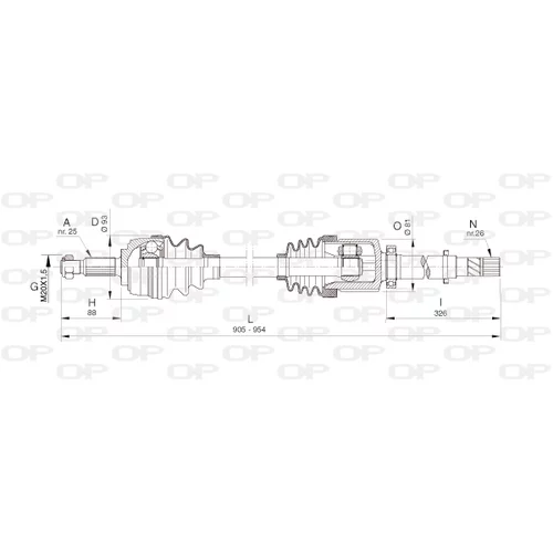 Hnací hriadeľ OPEN PARTS DRS6386.00