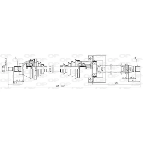 Hnací hriadeľ OPEN PARTS DRS6431.00