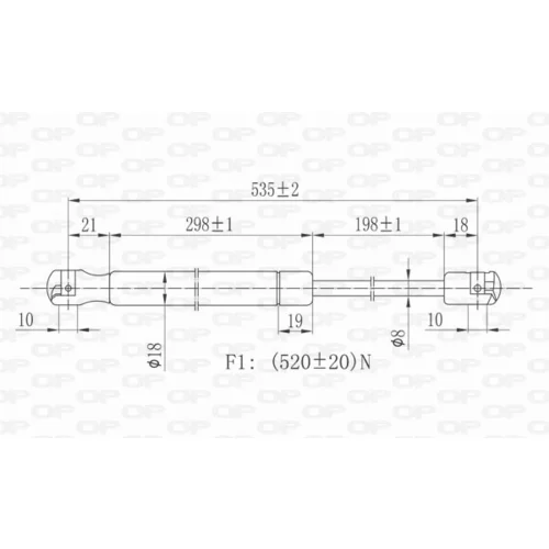 Pneumatická pružina, Batožinový/nákladný priestor OPEN PARTS GSR6422.00 - obr. 1