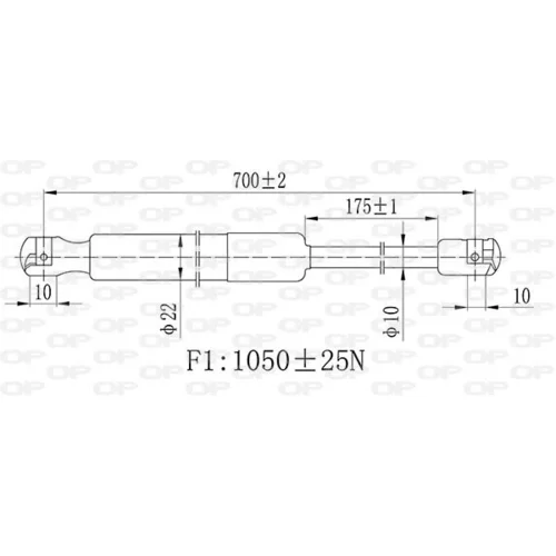 Pneumatická pružina, Batožinový/nákladný priestor OPEN PARTS GSR6482.00 - obr. 1