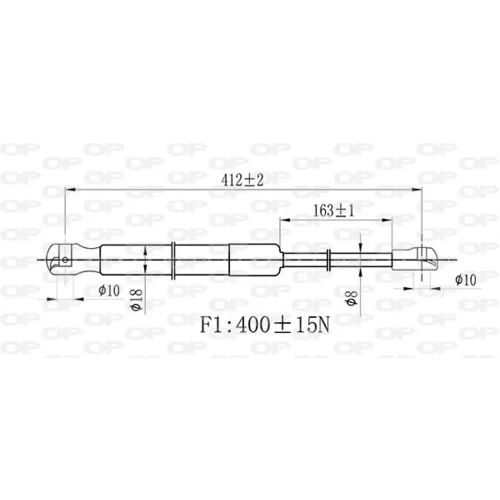 Pneumatická pružina, Batožinový/nákladný priestor OPEN PARTS GSR6487.00 - obr. 1