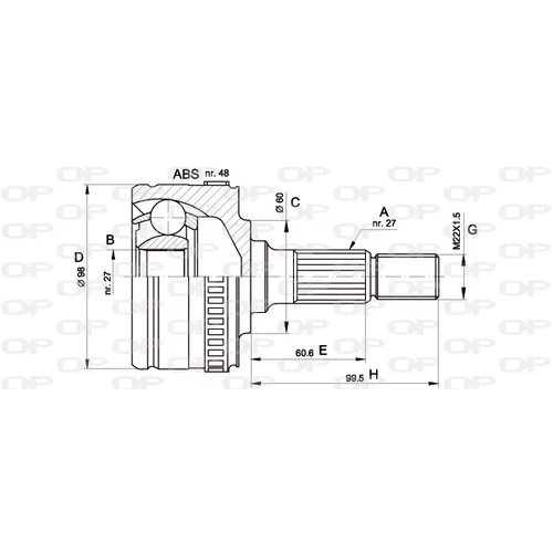 Sada kĺbov hnacieho hriadeľa OPEN PARTS CVJ5293.10