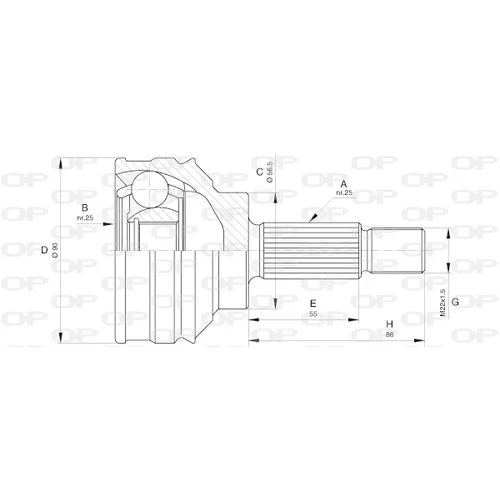 Sada kĺbov hnacieho hriadeľa OPEN PARTS CVJ5599.10