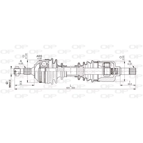 Hnací hriadeľ OPEN PARTS DRS6335.00