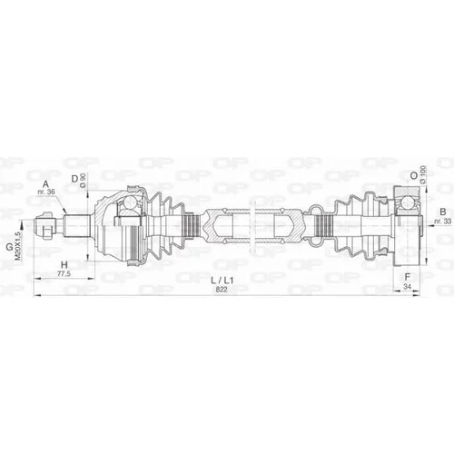 Hnací hriadeľ OPEN PARTS DRS6423.00