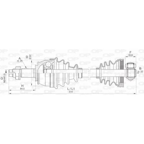 Hnací hriadeľ OPEN PARTS DRS6443.00