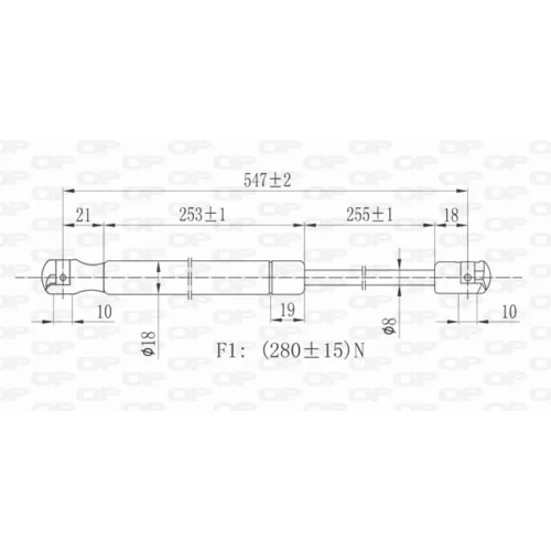 Pneumatická pružina, Batožinový/nákladný priestor OPEN PARTS GSR6143.00 - obr. 1