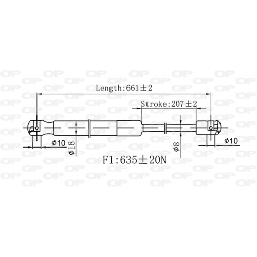 Pneumatická pružina, Batožinový/nákladný priestor OPEN PARTS GSR6550.00 - obr. 1