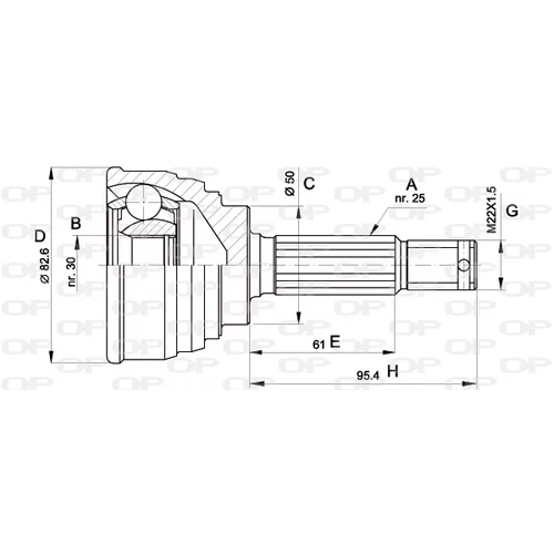 Sada kĺbov hnacieho hriadeľa OPEN PARTS CVJ5191.10