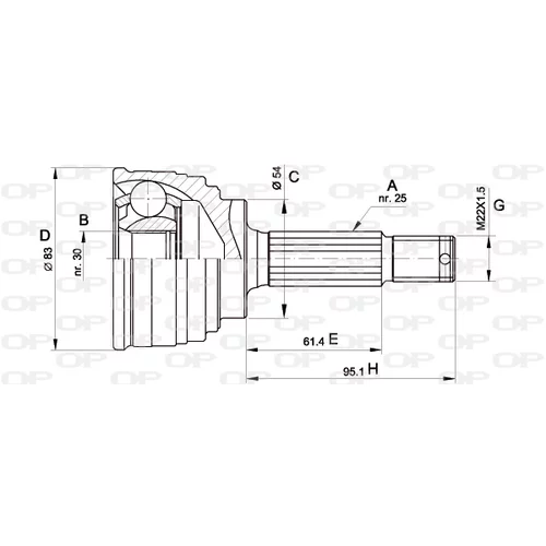 Sada kĺbov hnacieho hriadeľa OPEN PARTS CVJ5325.10