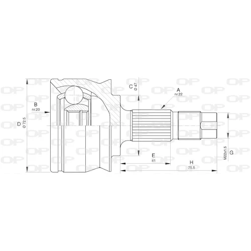 Sada kĺbov hnacieho hriadeľa OPEN PARTS CVJ5531.10