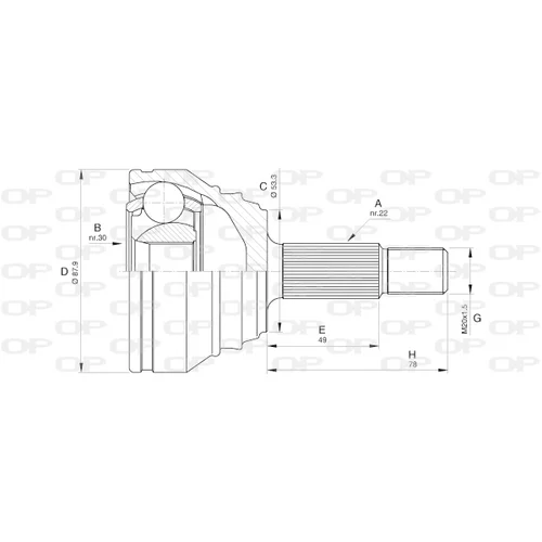 Sada kĺbov hnacieho hriadeľa OPEN PARTS CVJ5539.10