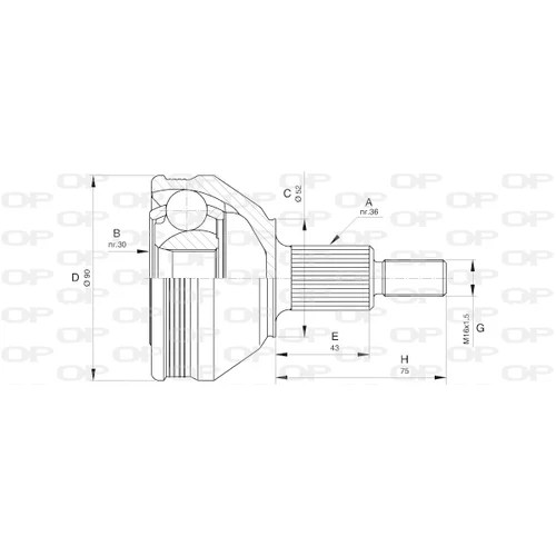 Sada kĺbov hnacieho hriadeľa OPEN PARTS CVJ5609.10