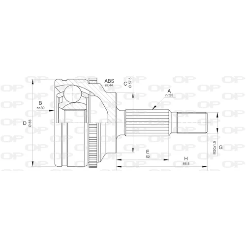 Sada kĺbov hnacieho hriadeľa OPEN PARTS CVJ5619.10