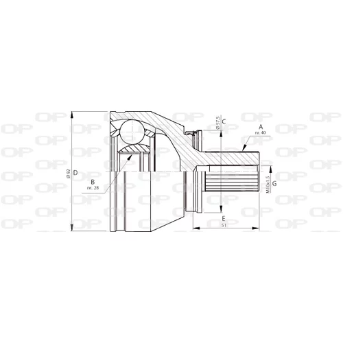 Sada kĺbov hnacieho hriadeľa OPEN PARTS CVJ5713.10