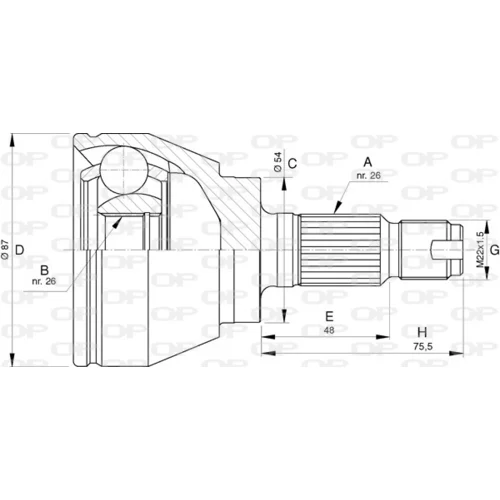 Sada kĺbov hnacieho hriadeľa OPEN PARTS CVJ5746.10