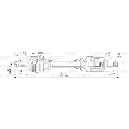 Hnací hriadeľ OPEN PARTS DRS6397.00