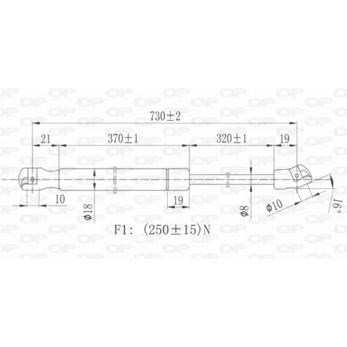 Plynová vzpera, kapota motora OPEN PARTS GSR6075.00