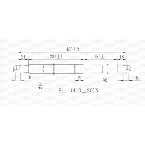 Pneumatická pružina, Batožinový/nákladný priestor OPEN PARTS GSR6358.00 - obr. 1