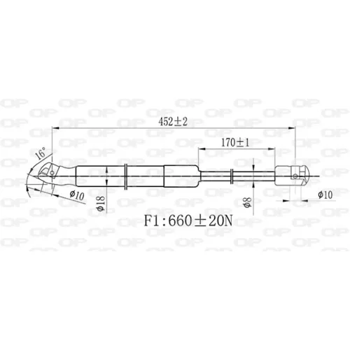 Pneumatická pružina, Batožinový/nákladný priestor OPEN PARTS GSR6457.00 - obr. 1