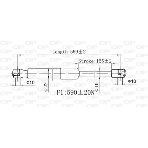 Pneumatická pružina, Batožinový/nákladný priestor OPEN PARTS GSR6556.00 - obr. 1