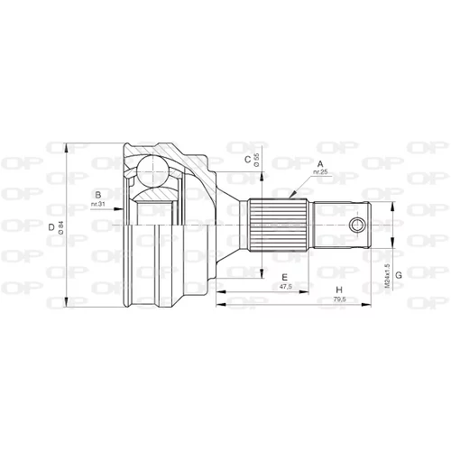 Sada kĺbov hnacieho hriadeľa OPEN PARTS CVJ5253.10