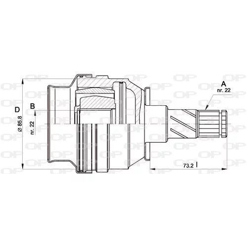 Sada kĺbov hnacieho hriadeľa OPEN PARTS CVJ5407.20