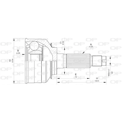 Sada kĺbov hnacieho hriadeľa OPEN PARTS CVJ5656.10