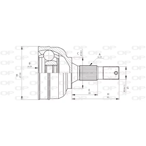 Sada kĺbov hnacieho hriadeľa CVJ5680.10 (OPEN PARTS)